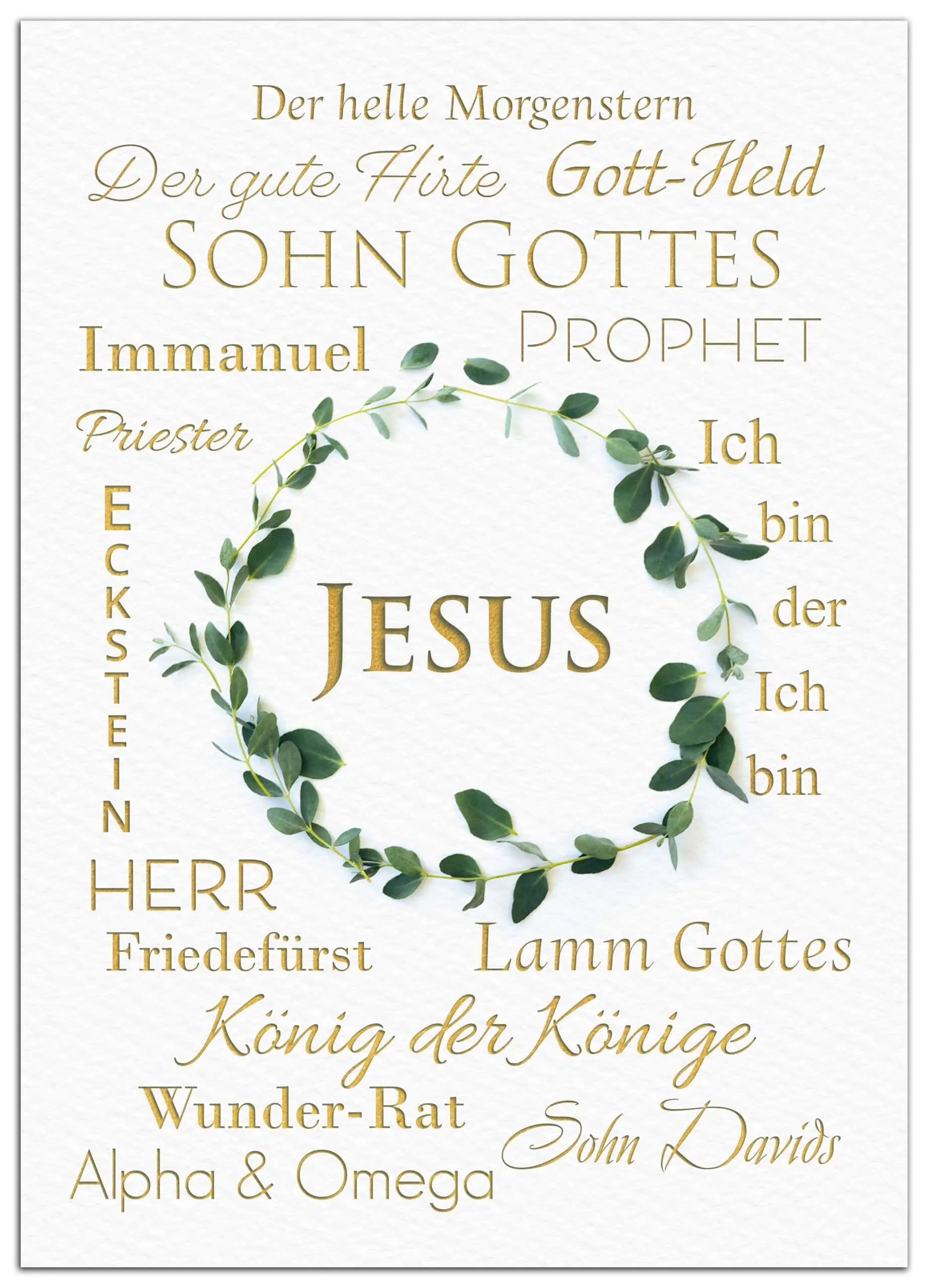 JESUS Poster Bild „Die Namen Jesus“ hoffnungsart