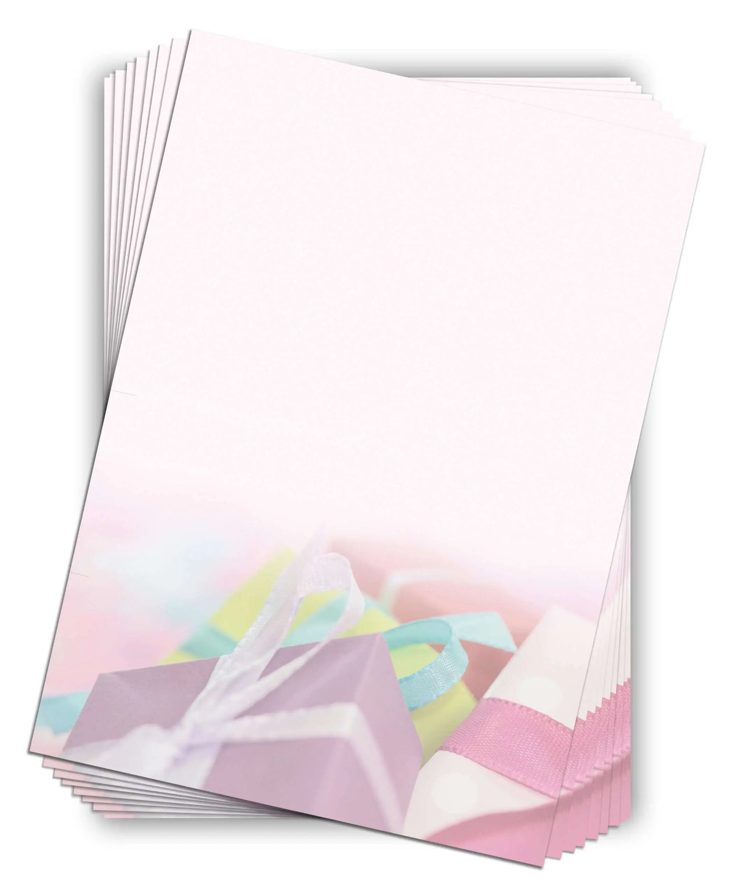 GEBURTSTAG Briefpapier Motiv: „Geschenke“ - 30 Blätter DIN A4 hoffnungsart